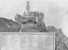1607 Rheinfels Castle, based upon an inquiry of W. Dilich